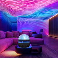 LED Water Ripples Galaxy Projector Light RGB Smart Remote Control Star Aurora Lamp KTV USB Powered Auto Rotating Home Bedroom